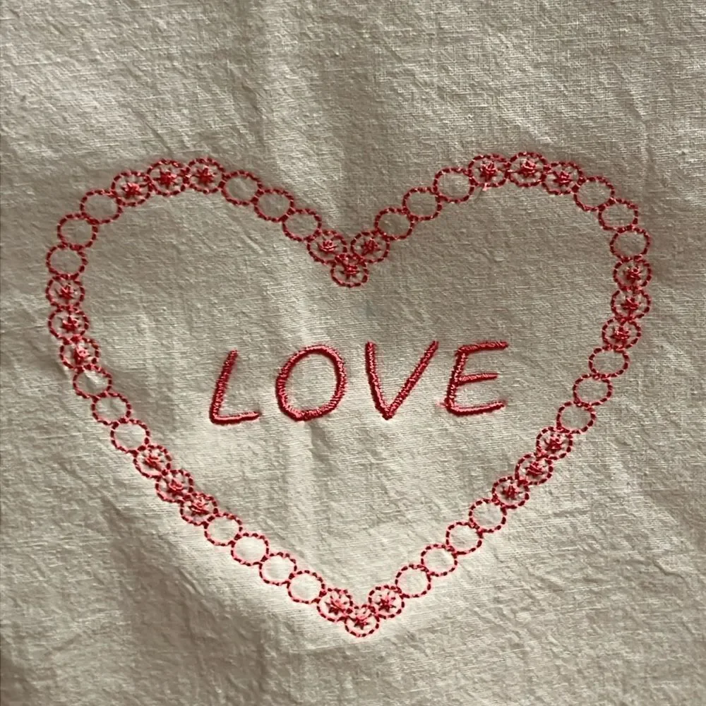 Heart Love Embroidered Holiday DG Collections Cotton 27